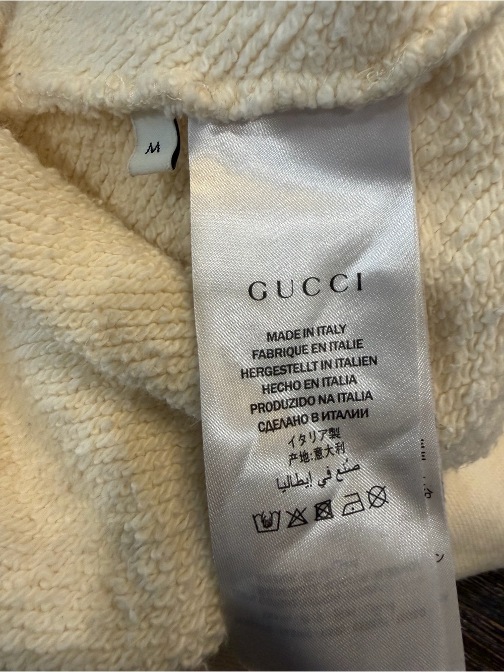 Gucci Cream Hoodie with Black Logo - Picture 9 of 9